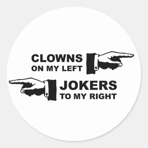 Clowns  Jokers Humor Classic Round Sticker