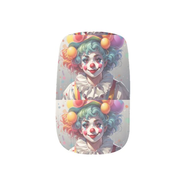 Clowns Minx Nail Art Decals (Left Thumb)