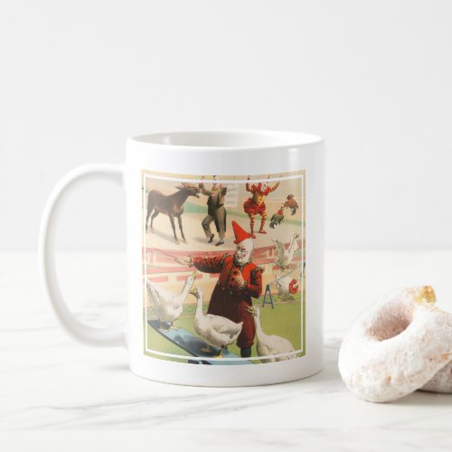 Clowns With Performing Geese Roosters  Donkey Coffee Mug