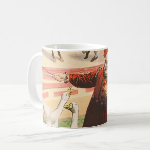 Clowns With Performing Geese Roosters  Donkey Coffee Mug