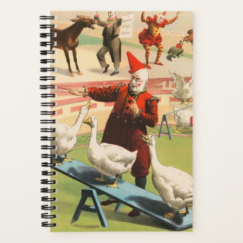 Clowns With Performing Geese Roosters  Donkey Notebook