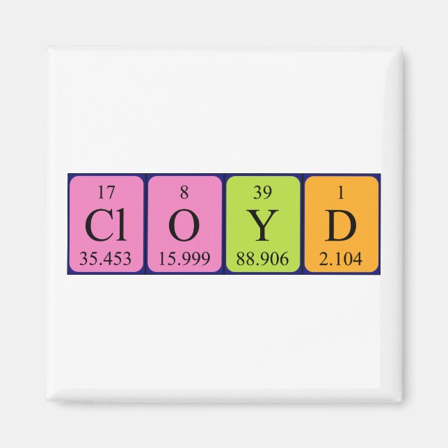 Cloyd periodic table name magnet (Front)