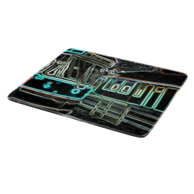 CLRV Neon at stn Large Glass Cutting Board (Corner)