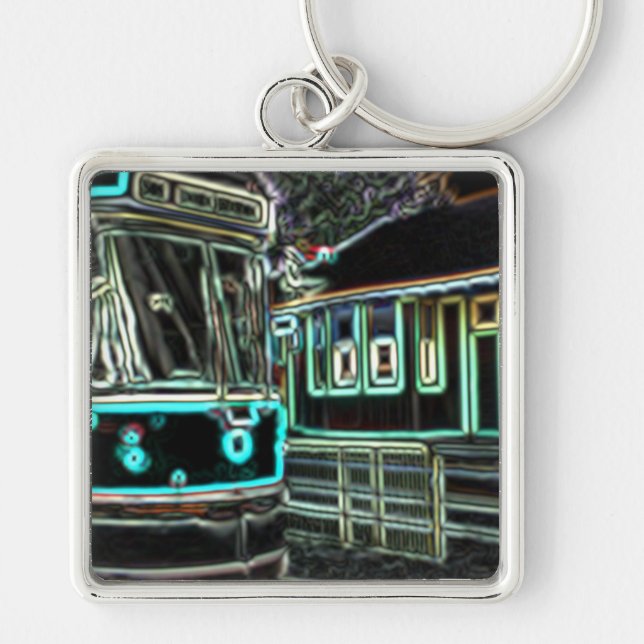 CLRV Neon at stn Large Premium Keychain (Front)