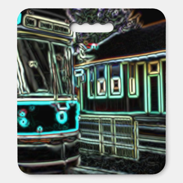 CLRV Neon at stn Large Stadium Seat Cushion (Front Vertical)