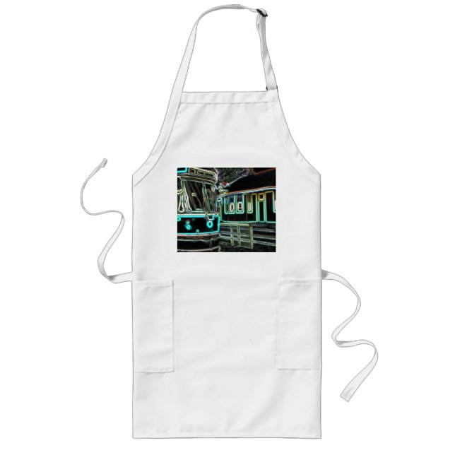 CLRV Neon at stn Long White Apron (Front)
