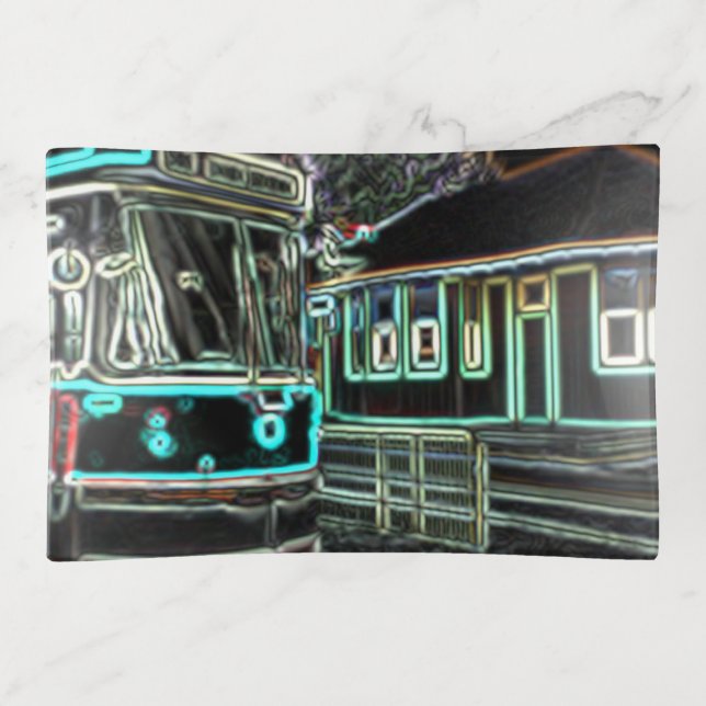 CLRV Neon at stn Medium Rectangle Trinket Tray (Front)