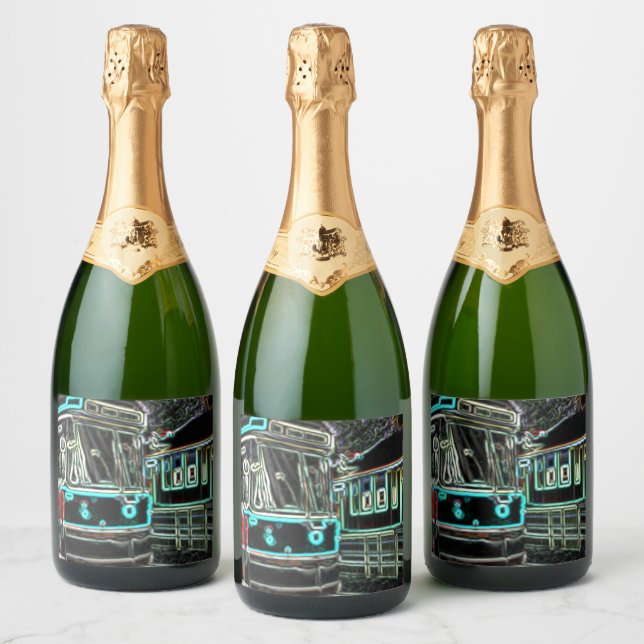 CLRV Neon at stn Wine Bottle Label Set (6 pk) (Bottles)