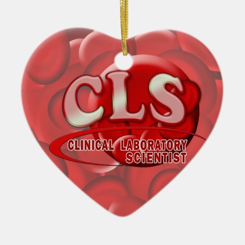 CLS RBC LOGO CLINICAL LAB SCIENTIST BLOOD CELLS CERAMIC ORNAMENT