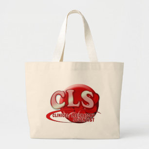 CLS RBC LOGO CLINICAL LAB SCIENTIST BLOOD CELLS LARGE TOTE BAG