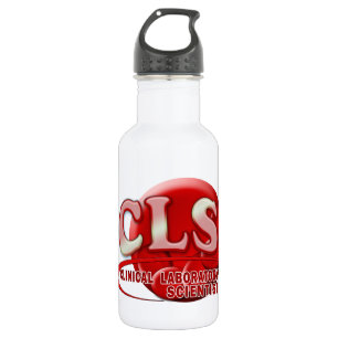 CLS RBC LOGO CLINICAL LAB SCIENTIST BLOOD CELLS WATER BOTTLE