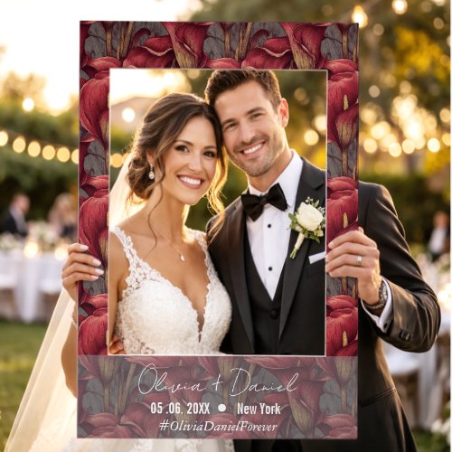 Clssic Calla Lilies Engagement Party Photobooth Selfie Frame