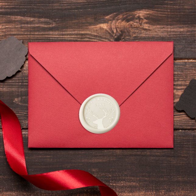 Clssic Stylish Simple Christmas Santa Reindeer Wax Seal Sticker (Creator Uploaded)