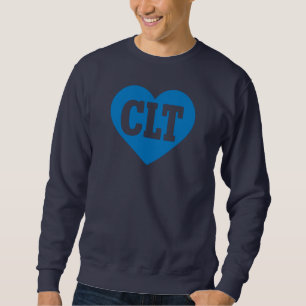 CLT Charlotte NC Heart Design – Bold Blue Varsity Sweatshirt
