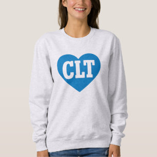 CLT Charlotte NC Heart Design – Bold Blue Varsity Sweatshirt