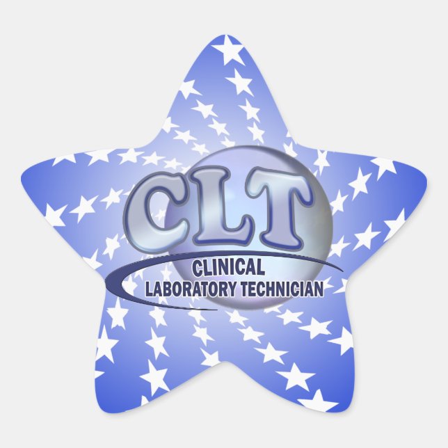 CLT FunBlue LOGO - CLINICAL LABORATORY TECHNICIAN Star Sticker (Front)