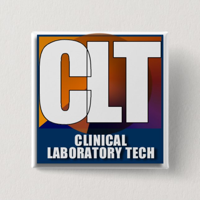 CLT LOGO - CLINICAL LABORATORY TECH PINBACK BUTTON (Front)