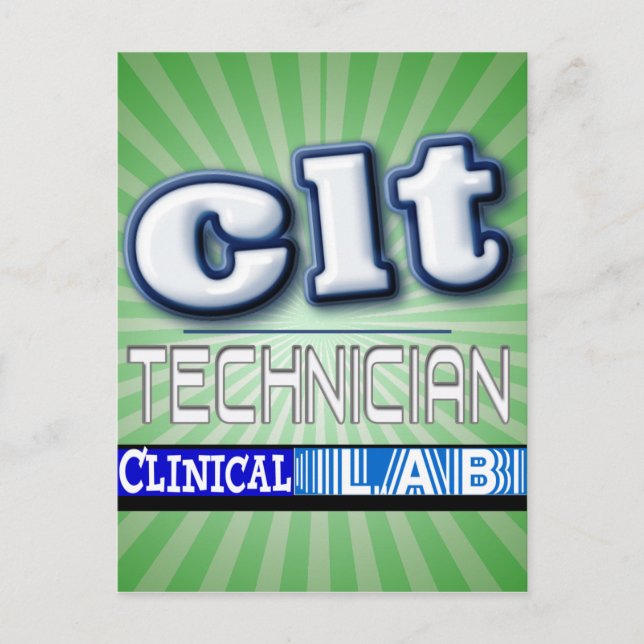 CLT LOGO - CLINICAL LABORATORY  TECHNICIAN POSTCARD (Front)