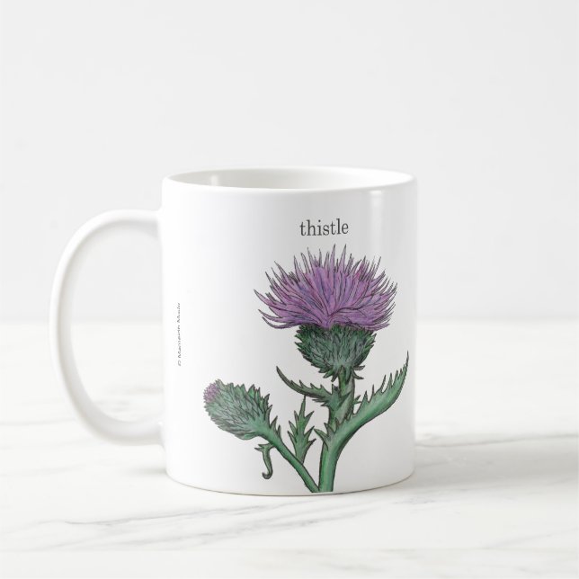 cluaran/ thistle (Scottish Gaelic translation)  Coffee Mug (Left)