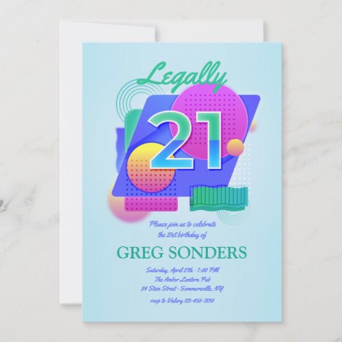 Club 21 Birthday Party Invitation