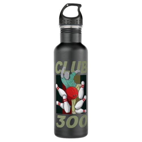 Club 300 Bowling Pins Bowler Stainless Steel Water Bottle