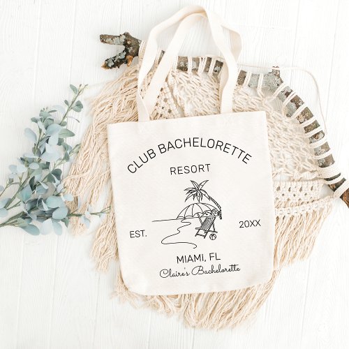 Club Bachelorette Bridesmaid Sea Beach Destination Tote Bag