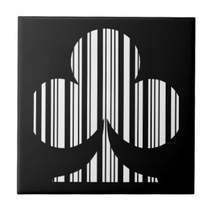 CLUB BAR CODE Playing Card Suit Barcode Pattern Ceramic Tile
