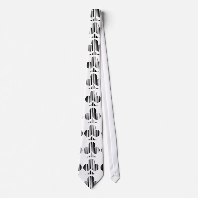 CLUB BAR CODE Playing Card Suit Barcode Pattern Neck Tie (Front)