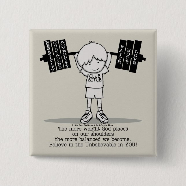 Club BITUB- More Balanced Pinback Button (Front)