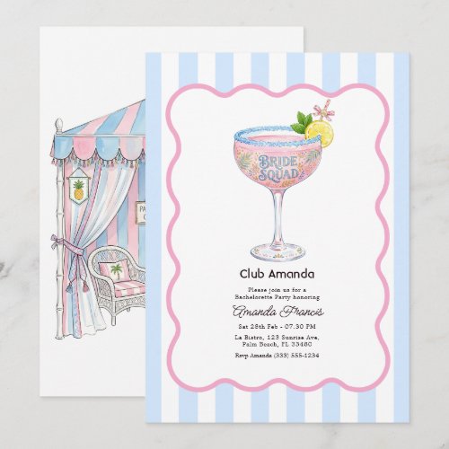Club Bride Palm Beach Bachelorette Party Invitation