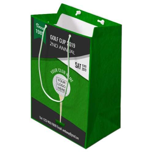 ClubCorporate Golf Tournament add logo and photo Medium Gift Bag