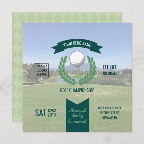 ClubCorporate Golf Tournament add photo and logo Invitation