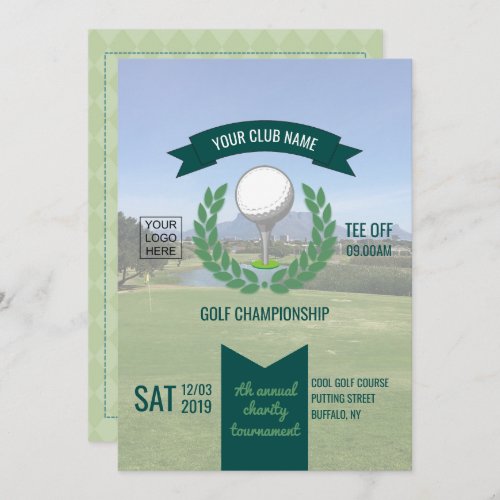ClubCorporate Golf Tournament add photo and logo Invitation