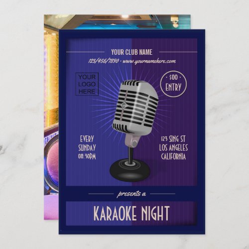 ClubCorporate Karaoke Party add photo and logo Invitation