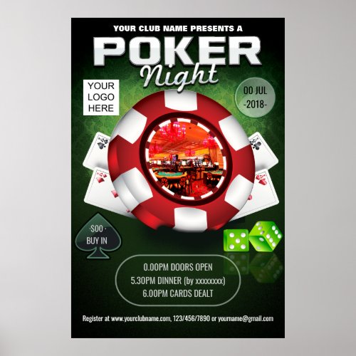 ClubCorporate Poker Night add photo and logo Poster