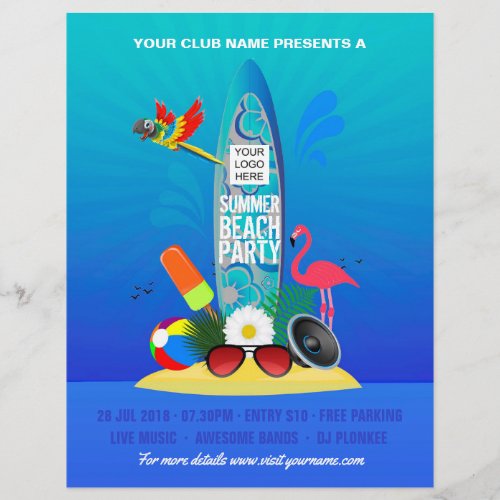 ClubCorporate Summer Beach Party add photo  logo Flyer