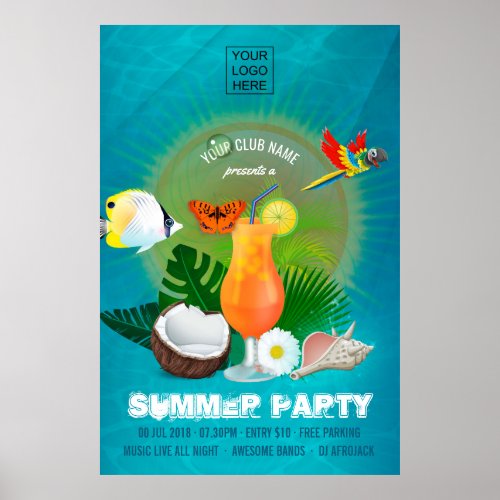 ClubCorporate Summer Cocktail Party Invitation Poster