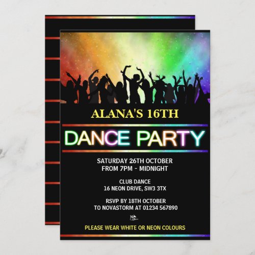 Club Dance Party Invitations