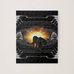 club disco DJ keyboard Black panther Deejay Jigsaw Puzzle