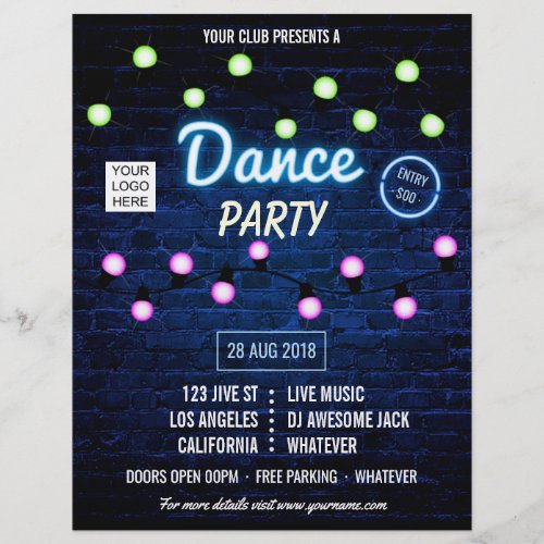Club DJ Dance Music Party add logo invitation Flyer