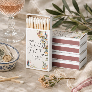 Club Fifty Garden Supper Matchbox Favors Matchboxes