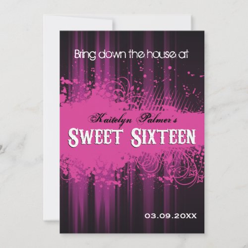 Club Flyer Look Sweet 16 Custom Invitation