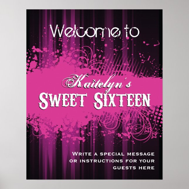 Club Flyer Look Sweet 16 Welcome Poster (Front)