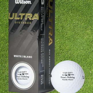 Club Forty Birthday golf Personalized 40th Bday Balls