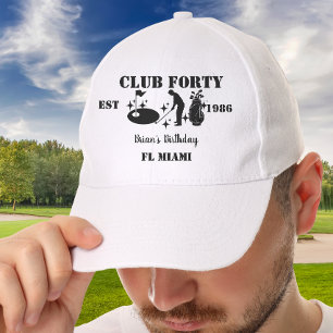 Club Forty Birthday golf Personalized 40th Bday Hat