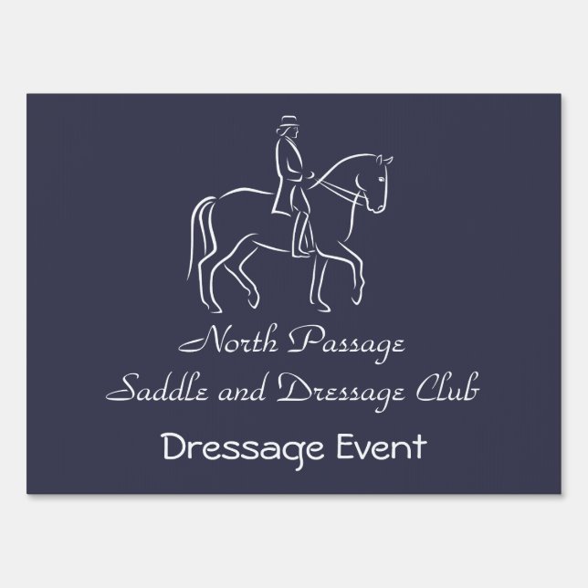 Club horse show white logo yard sign (Front)