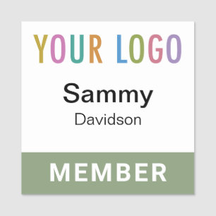 Club Member Badge Name Pin Event Logo Sage Green