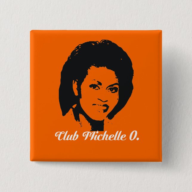 Club Michelle O. Button, Pumpkin Pinback Button (Front)