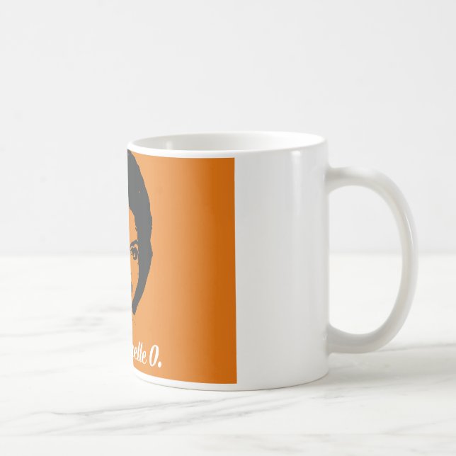 Club Michelle O. Ceramic Coffee Mug, Orange Mug (Right)