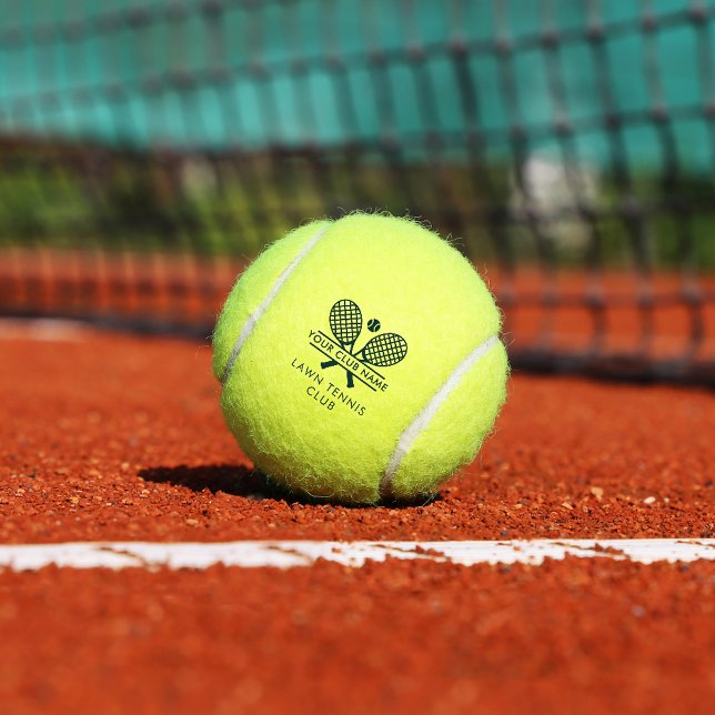 Club Name Tennis Team Green Any Color Custom Balls (Tennis Team Swag Green Logo Custom Tennis Ball)